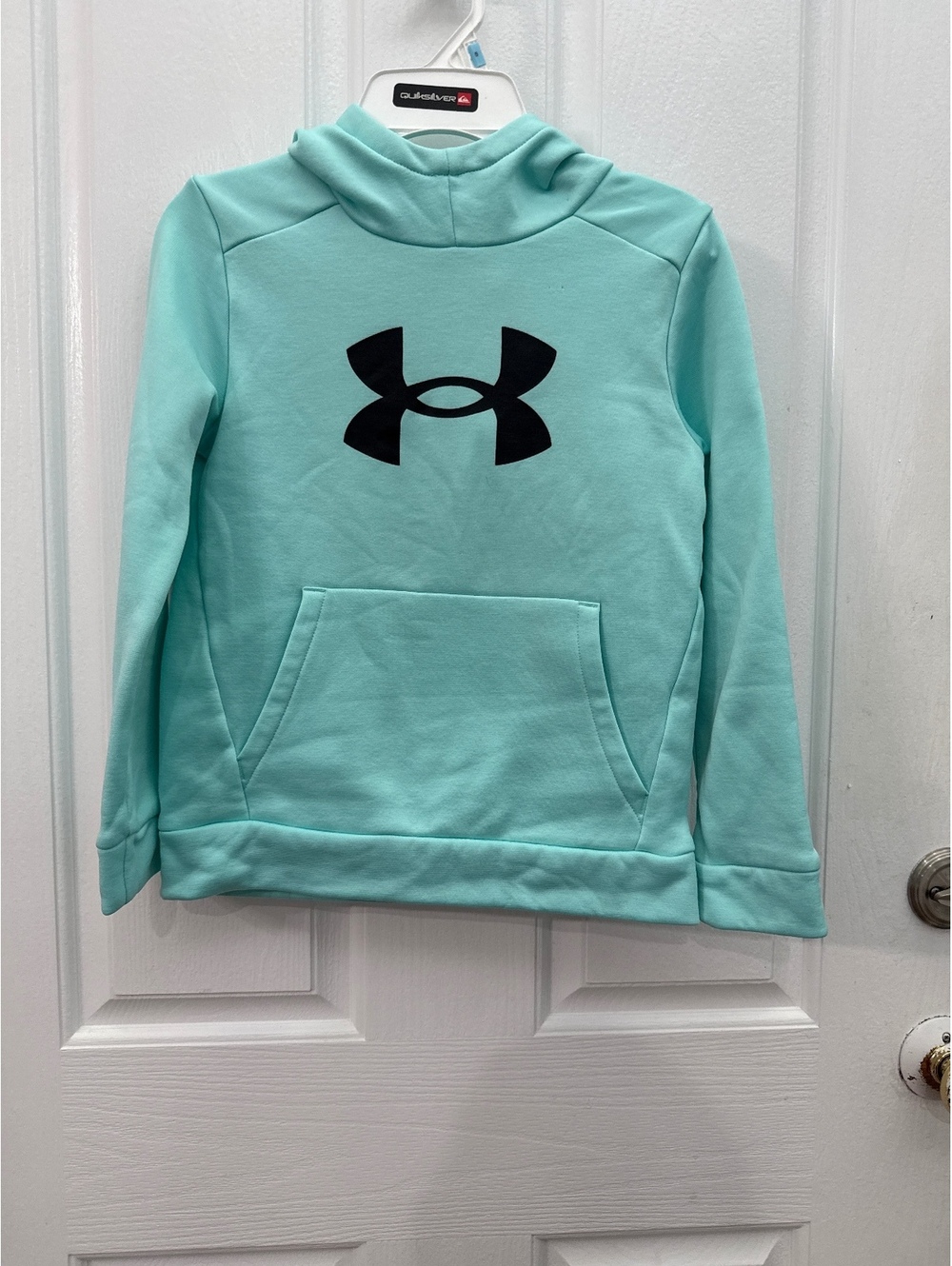 Under Armour Youth Small Loose Fit Aqua Blue Hoodie Sweatshirt with Fleece Lined